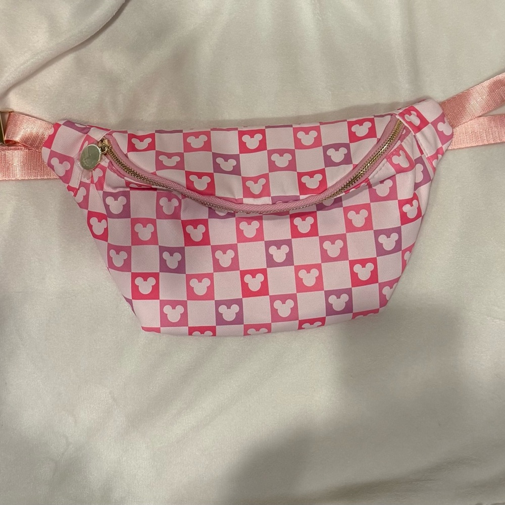 Pink Checkered Mickey Mouse Fanny Pack